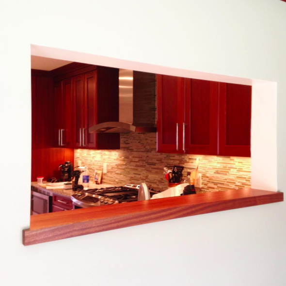 Sapele cabinets and pass-thru